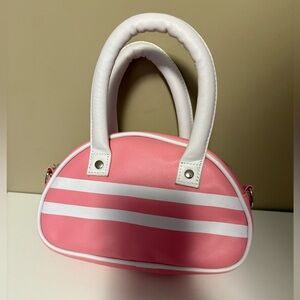 Pink and White Striped Dome Handbag